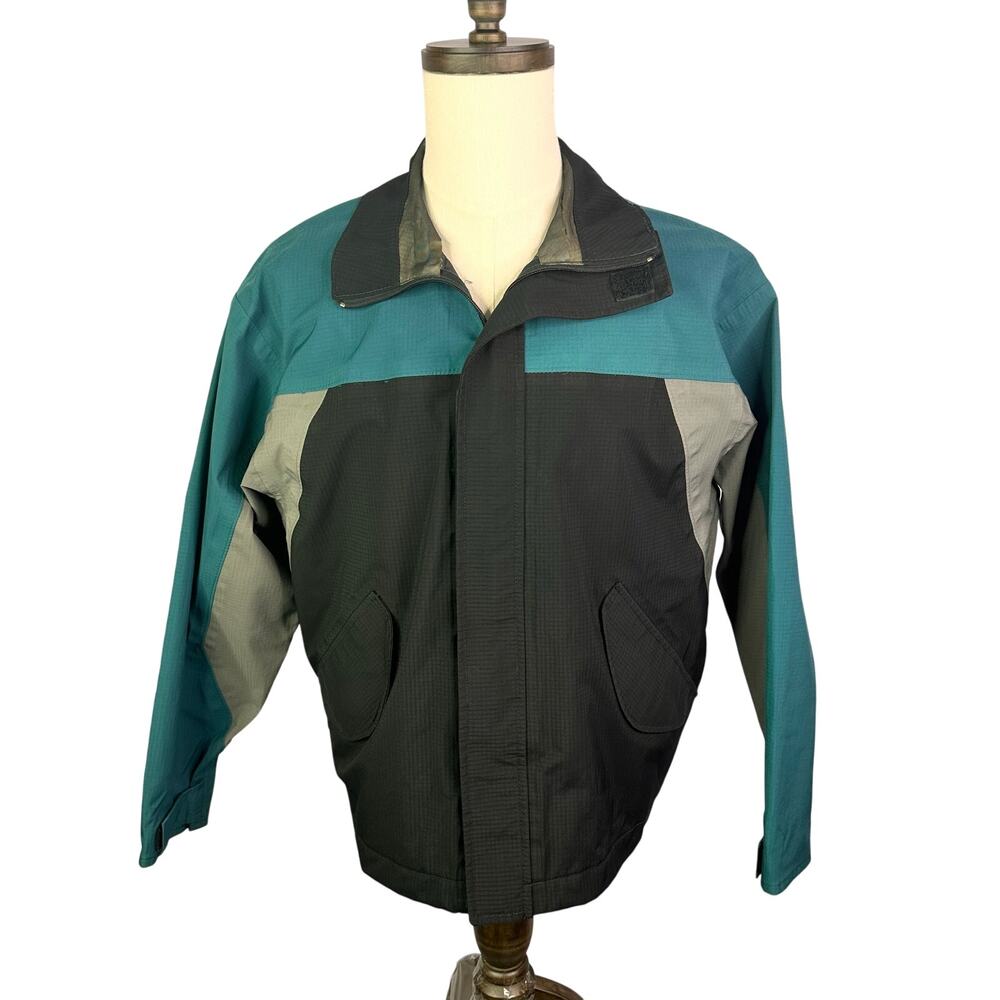 Linksport by Austads Men's Jacket Size M Full Zip Collared Green Black  gortex